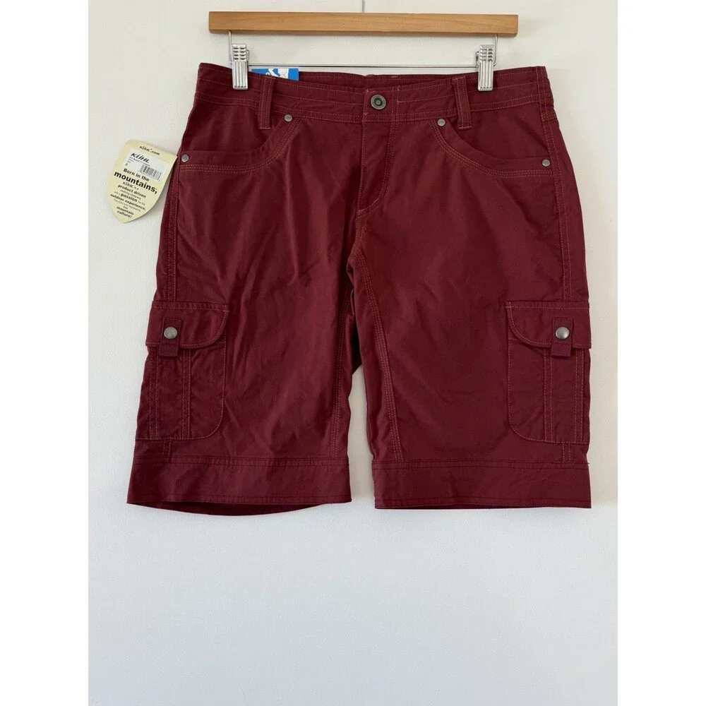 Kuhl Splash Cargo Shorts Women’s Size 8 Red Solid Regular Pockets 11